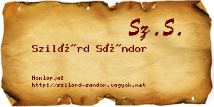 Szilárd Sándor névjegykártya