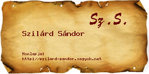 Szilárd Sándor névjegykártya