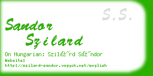 sandor szilard business card